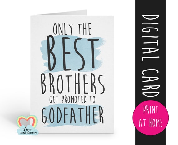 PRINTABLE will you be my godfather card, printable godfather card, brother godfather proposal, godfather card digital