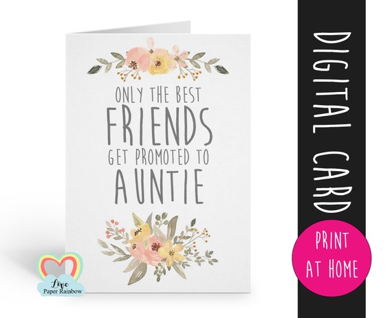 PRINTABLE pregnancy reveal, I'm pregnant, you are going to be an auntie, the best friends get promoted to auntie, baby reveal, auntie reveal