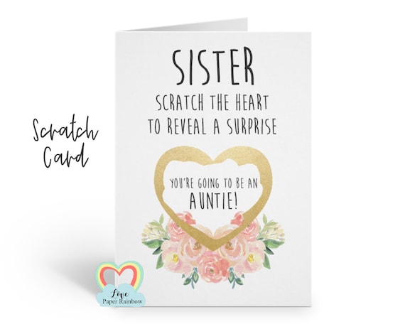 auntie reveal card pregnancy reveal, pregnancy announcement, pregnancy scratch card, i'm pregnant scratch card, you're going to be an auntie