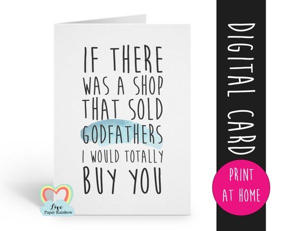 PRINTABLE godfather card, will you be my godfather card printable, godfather proposal printable, funny godfather card printable