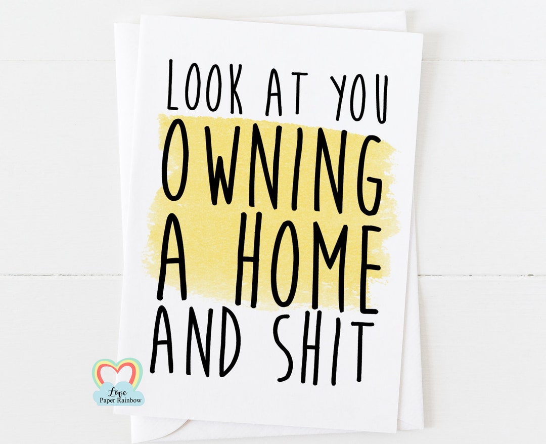 New Home Card Funny Housewarming Card Funny Banter New Etsy
