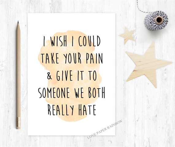 get well soon card, funny condolences card, feeling down, I'm sorry, thinking of you, funny cancer card, chemotherapy, grieving card, funny