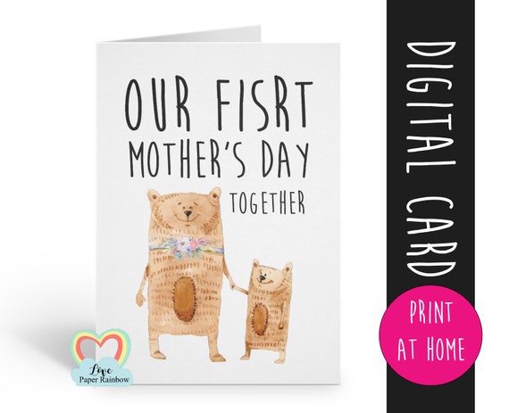 1st mother's day card printable mother's day card our first mother's day together digital download cute mother's day card new mum