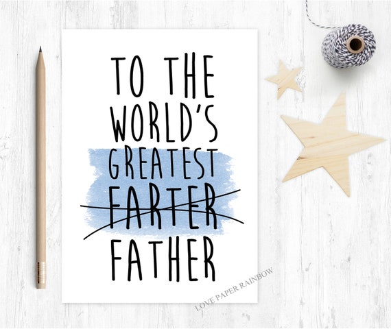 funny father's day card happy farters day to the world's greatest farter funny dad birthday card fart father's day card dad fart