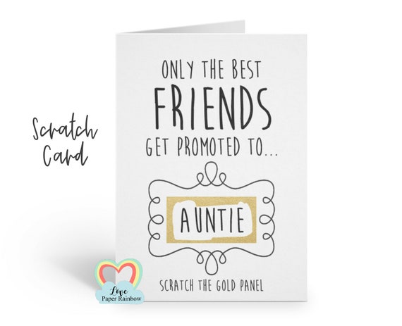 only the best friends get promoted to auntie you're going to be an auntie scratch card i'm pregnant pregnancy announcement auntie reveal