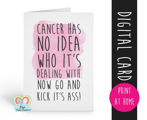 cancer card printable | cancer has no idea who it's dealing with | instant download | cancer awareness | cancer printable | cancer support