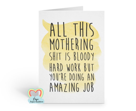 new mum card, funny new mum card, 1st mother's day card, first mother's day card, you're doing a great job funny mother's day card