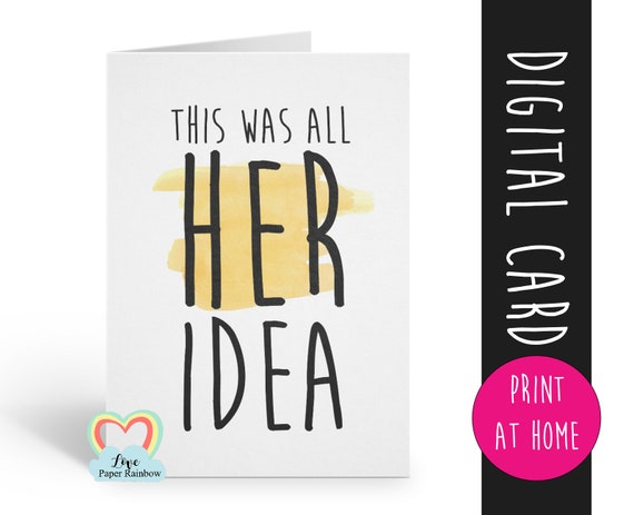 printable best man proposal, will you be my best man download, funny best man card, groomsman proposal, this was all her idea