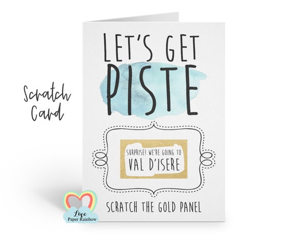 skiing holiday boarding pass | skiing ticket | val d'isere | skiing gift | funny boarding pass | you're going on the piste | scratch card