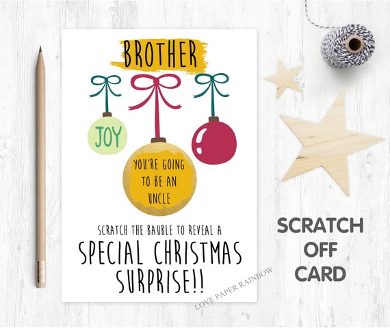you're going to be an uncle christmas scratch card christmas surprise baby reveal christmas card scratch off christmas gift pregnancy