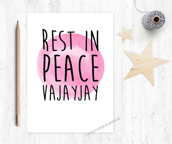 rest in peace vajayjay, rude pregnancy card, funny maternity card, vajayjay card, new baby card, funny new baby card, vagina card