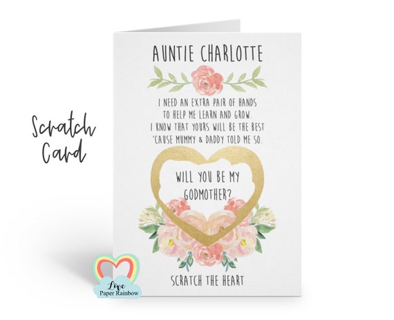 godmother scratch card, will you be my godmother, godmother proposal, scratch and reveal godmother card, godmother poem, godfather poem