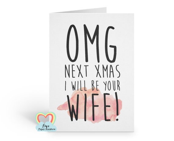 fiance christmas card, next christmas I'll be your wife, funny fiance christmas card, christmas card for fiance, boyfriend christmas card