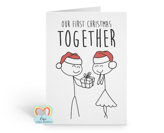 our first christmas, 1st christmas card, first christmas card, our first christmas together, girlfriend christmas card, boyfriend christmas