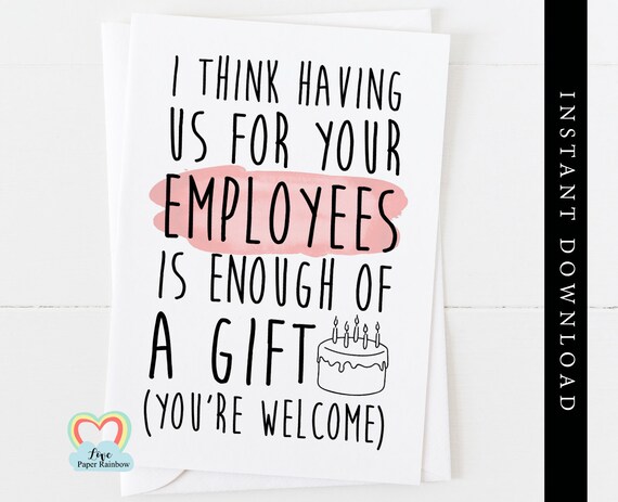 Happy Birthday Boss Card Printable Funny Birthday Card For A Boss Manager Or Employer From An - Etsy