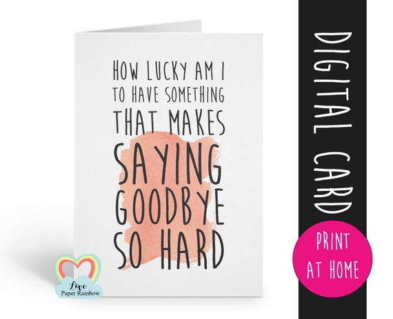 leaving card printable retirement card instant download emigrating goodbye winnie the pooh quote job promotion love paper rainbow miss you