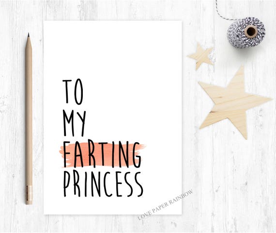 funny anniversary card for her girlfriend anniversary card rude card fart anniversary card farting princess friend card