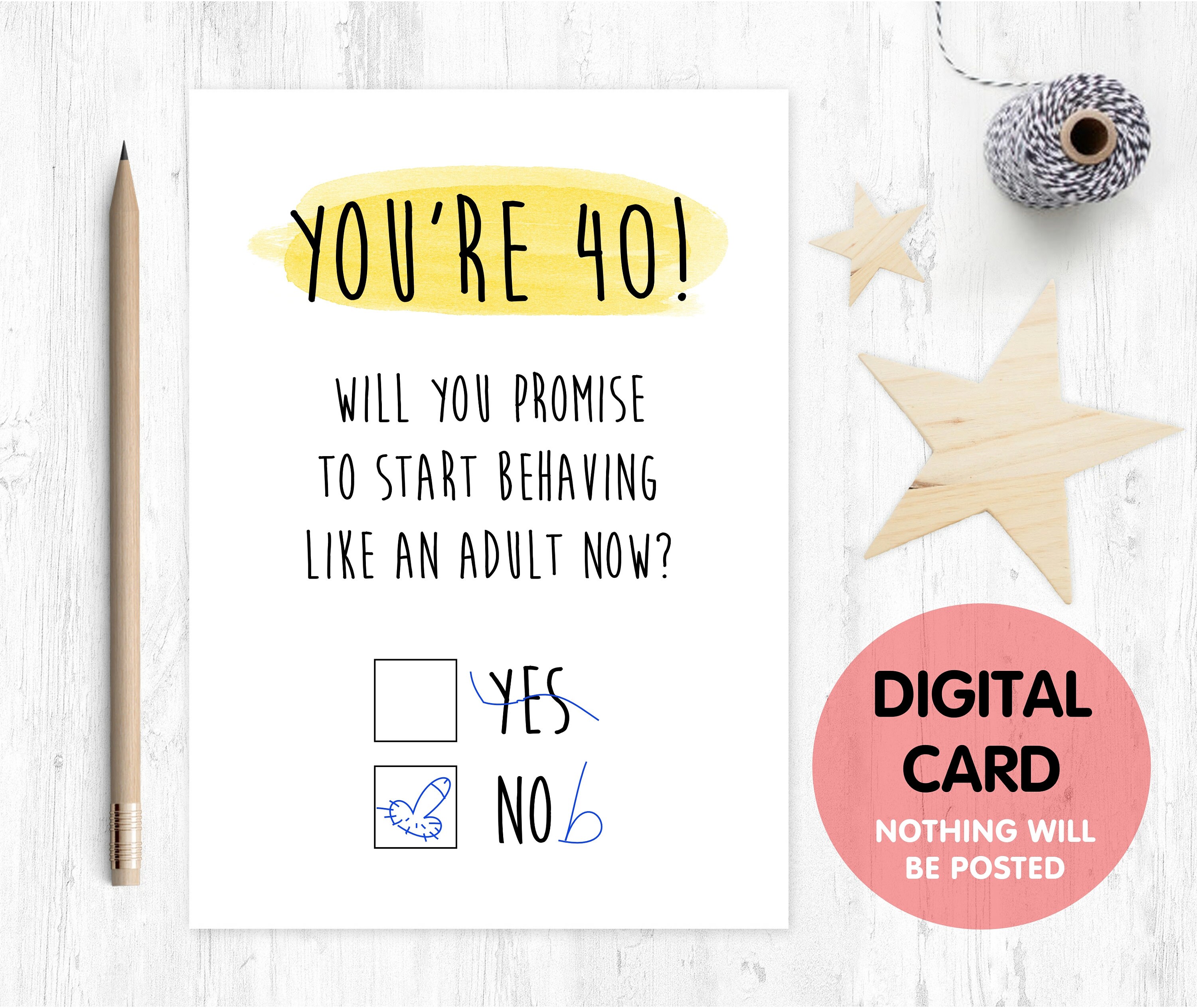 Printable 40th Birthday Card 2023 Calendar Printable