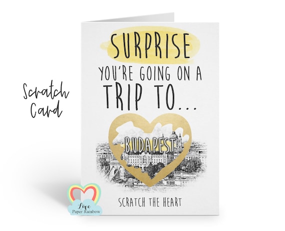 you're going to Budapest scratch card | surprise holiday Budapest | Budapest scratch card | trip to Budapest | Budapest gift | Budapest card