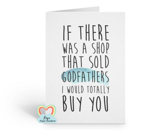 godfather card, funny godfather card, godfather quote, godfather birthday card, thanks godfather, will you be my godfather