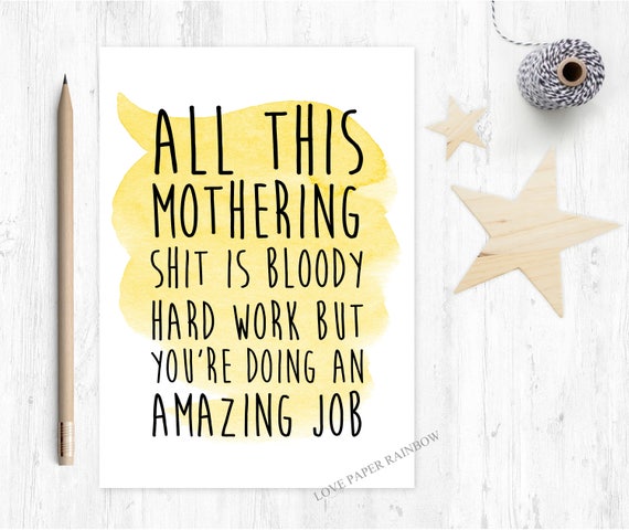 new mum card, funny new mum card, 1st mother's day card, first mother's day card, you're doing a great job funny mother's day card