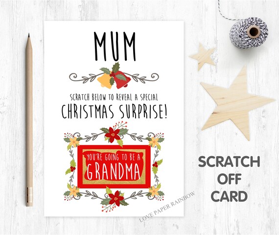 you're going to be a grandma christmas scratch card christmas surprise baby reveal christmas card scratch off christmas gift pregnancy