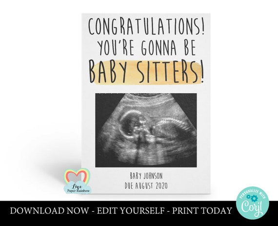 pregnancy announcement instant download editable baby announcement ultrasound pregnancy reveal corjl pregnancy announcement funny
