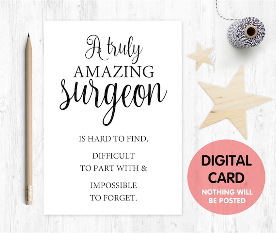 surgeon card printable surgeon Gift An amazing surgeon is hard to find surgeon retirement card surgeon appreciation digital download quote