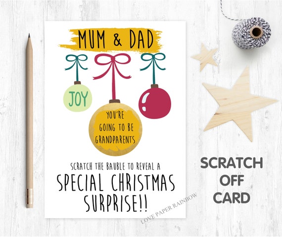 you're going to be grandparents christmas scratch card christmas surprise baby reveal christmas card scratch off christmas gift pregnancy