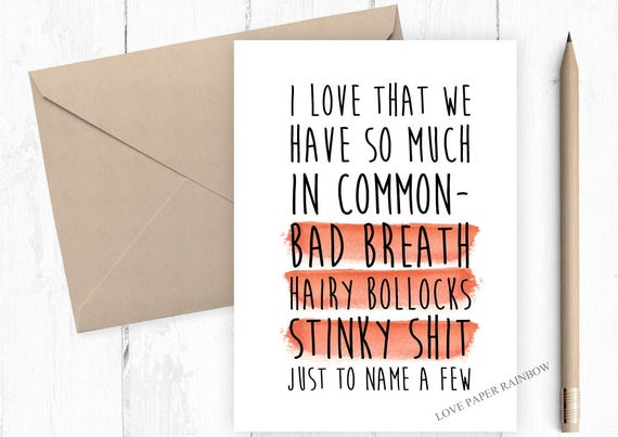 funny birthday card from the dog, happy birthday from the dog, dog birthday card, lick your face, funny dog card, rude birthday card