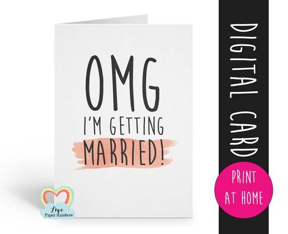 funny bridesmaid proposal printable card omg I'm getting married maid of honour instant download will you be my matron honor print at home