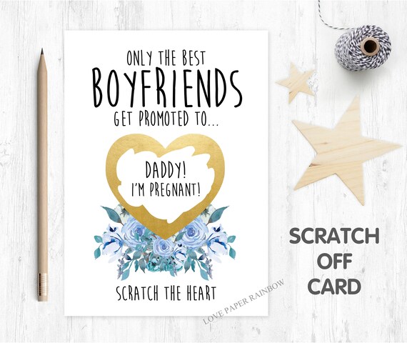 you're going to be a daddy boyfriend I'm pregnant pregnancy announcement scratch off card promoted to daddy card we're expecting
