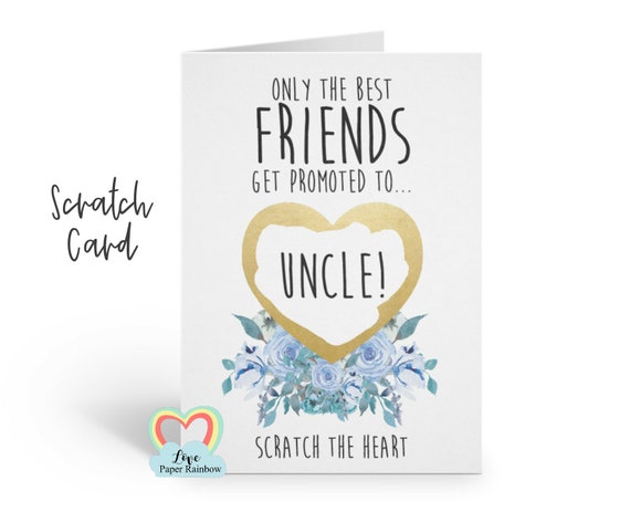 friend you're going to be an uncle pregnancy announcement i'm pregnant we're expecting promoted to uncle scratch off card surprise