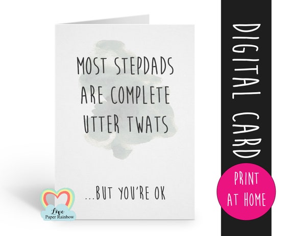 father's day card printable funny stepdad card digital download stepdad thanks card instant download rude stepdad card twat
