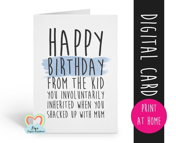 PRINTABLE birthday card stepdad birthday card digital download funny stepdad birthday card