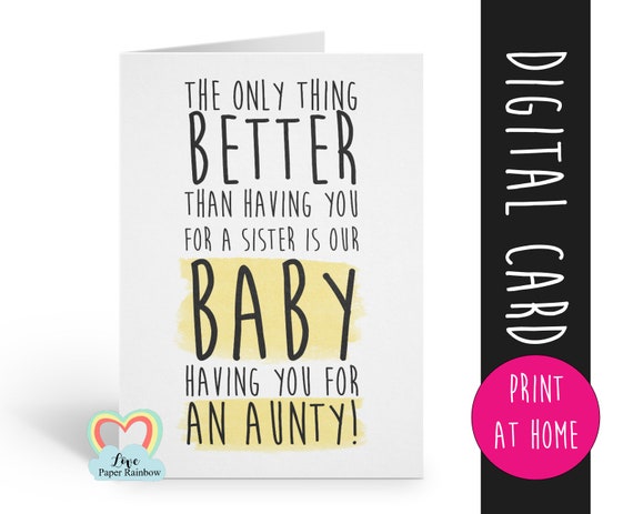 PRINTABLE pregnancy announcement instant download you're going to be an aunty pregnancy reveal digital download love paper rainbow