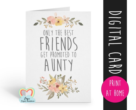 PRINTABLE pregnancy reveal, I'm pregnant, you are going to be an auntie, the best friends get promoted to auntie, baby reveal, auntie reveal