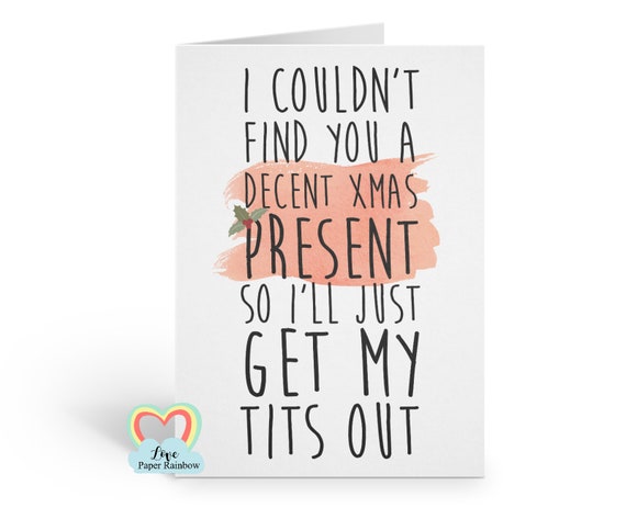 rude christmas card, naughty christmas card, tits christmas card, funny boyfriend christmas card, lesbian christmas card, dirty christmas