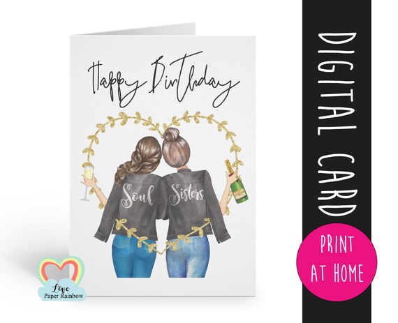 sister birthday card printable | best friend birthday card printable | personalised sister card | custom best friend card | digital card