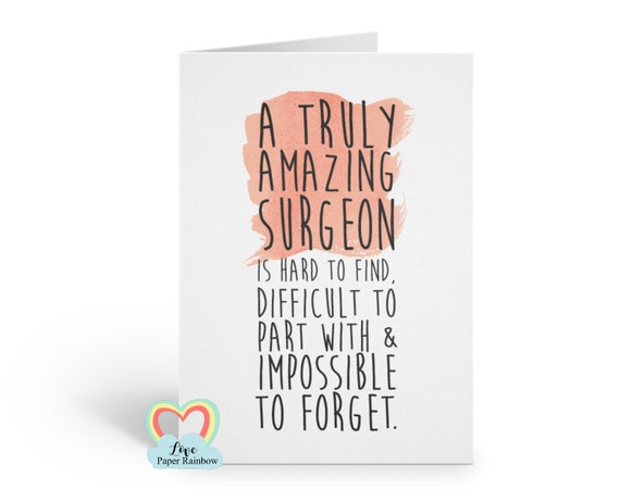 surgeon card thank you cosmetic surgery surgeon quote card boob job appreciation