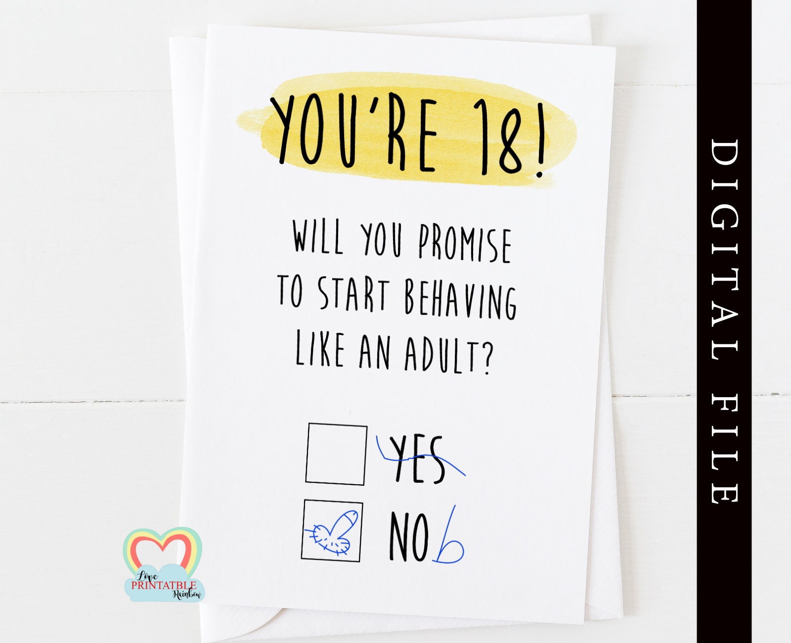 PRINTABLE 18th Birthday Card Digital Download Funny 18th - Etsy Hong Kong PRINTABLE 18th Birthday Card Digital Download Funny 18th - Etsy Hong Kong