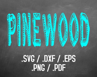 Pinewood, Old West Font Design Files For Use With Your Silhouette Studio Software, DXF Files, SVG Font, EPS File, Png Font, Font Silhouette