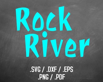 Rock River Font Design Files For Use With Your Silhouette Studio Software, DXF Files, SVG Font, EPS Files, Png Fonts, Rock River Silhouette