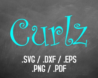 Curlz Font Design Files For Use With Your Silhouette Studio Software, DXF Files, SVG Font, EPS Files, Svg Fonts, Curlz Silhouette Download