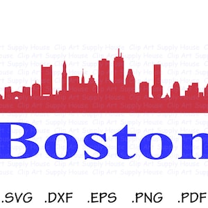 Boston Massachusetts Skyline Clipart Design, Silhouette Studio, Cricut Maker, Glowforge, DXF Files, SVG, EPS File, Png, Cut File - CA426
