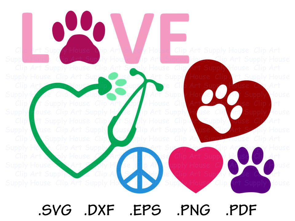 Download Animal Pet Love SVG Clipart SVG Office Wall Art Pet SVG | Etsy