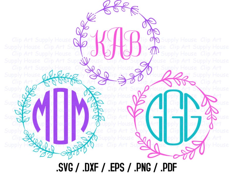 Download Circle Vine Monogram Frame Design Files Use With ...