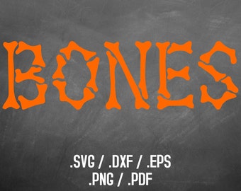 Halloween Bones SVG Font, Halloween Cut File, Halloween Silhouette, DXF Files, EPS Files, Svg Fonts, Silhouette Font