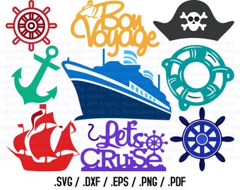 Cruise Ship Svg Files, Cruise Clipart, Cruise Boat Svg, Silhouette, Cricut, Glowforge, Svg Instant Download Files, EPS DXF Files - CA349