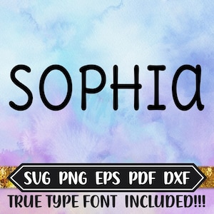 Sophia Font Download - True Type Font File - Silhouette Studio - Cricut Machine  Glowforge - TTF -DXF - SVG - Vector - Eps Files - Png Font